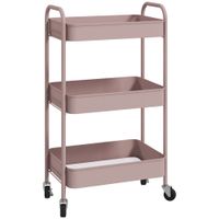 carrito auxiliar 45x306x79 cm rosa
