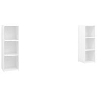 muebles de salon 2 uds  mueble tv madera ingenieria blanco 107x35x37 cm cfw18618