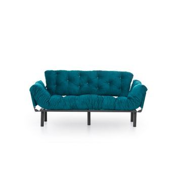Sofá Cama 3 Plazas Nitta Triple Verde Petróleo