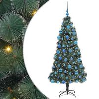 arbol de navidad artificial preiluminado con conjunto de bolas