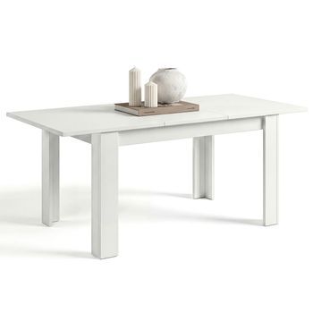 Mesa De Comedor Extensible 123-173x75 Cm Sira Blanco Artik (blanco Mate) 123 X 78 X 75 Cm
