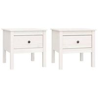 mesa auxiliar 2 uds madera maciza de pino blanco 50x50x49 cm vidaxl