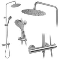 conjunto de ducha rea con termostato vincent nickel brush inox