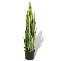 planta artificial con maceta sansevieria 90 cm verde dec021908