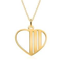 cadena de corazon grabable de plata 925 dorada