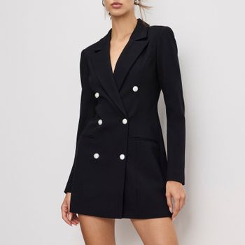 Good American Exec Embellished Ponte Blazer Dress - XS
