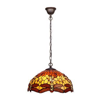 Colgante De Techo  D. 40cm   Cadena Tiffany  Belle Amber