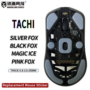 InusualWaySports Patines de ratón Pies Tachi Superficie Cambered PTFE Anti Colapso Magic Ice Black Silver Fox
