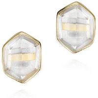 jorge revilla pendientes pendientes con cuarzo herkimer de plata con bano de oro 18k para mujer