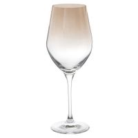 copa de vidrio con degradado transparente y ambar brillante