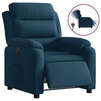 sillon reclinable electrico terciopelo azul vidaxl