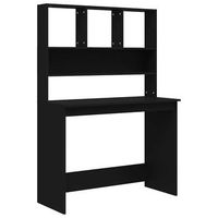 mesa de escritorio   escritorio de despacho  escritorio con estantes madera contrachapada negro 102x45x148cm