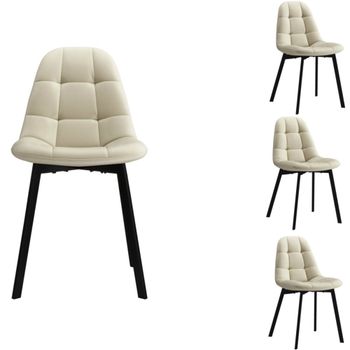 Silla de terciopelo blanco y metal negro (x4)