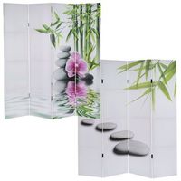 biombo 4 paneles separador de ambientes 180x160cm estampado orquidea par04009
