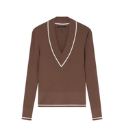 ax armani exchange para mujer xw002242af10352u6136 jersey v neck marron m casual viscosa manga larga