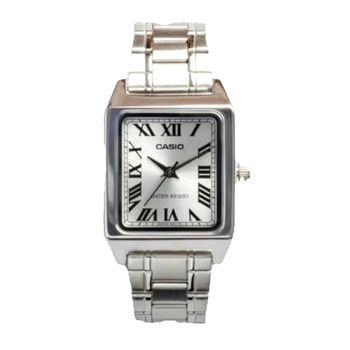 Casio - Reloj de cuarzo para mujer LTP-V007D-7B con caja y correa de acero inoxidable, diseño rectangular clásico y perfil delgado de 7,5 mm