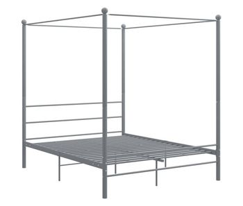 Estructura de cama con dosel metal gris 160x200 cm