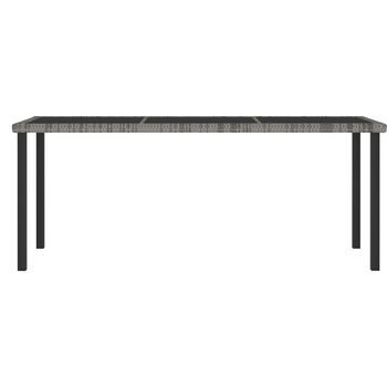 Mesa De Comedor Para Jardín | Mesa De Exterior Ratán Sintético Gris 180x70x73 Cm