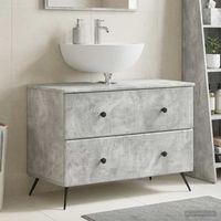 vidaxl mueble de lavabo para bano breda gris hormigon 82 x 41 x 59 cm