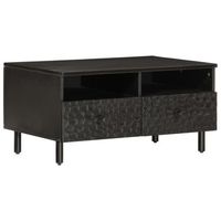mesa de centro madera maciza de mango negra 80x54x40 cm vidaxl
