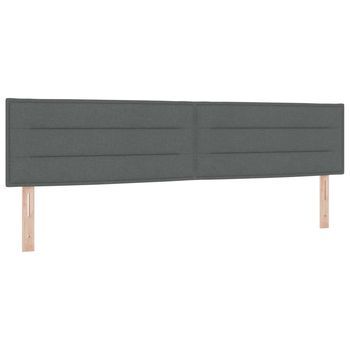 Cabecero Led Con Tiras Led Con Cabecera Gris Oscuro 200 Cm Tela Vidaxl