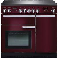 rangemaster professional 90 electric induction range cooker - cranberry  chrome cranberry