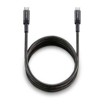 Cable NGS KNOT 65W-3 USB-C 3m Negro Carga Rápida 65W USB 2.0 Ultra Resistente