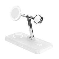 base de carga inalambrica 4 en 1 hyper hj3004whgl qi2 carga rapida 45w usb-c platablanco