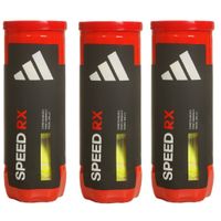 adidas speed rx - pack de 3 botes de pelotas de padel 9 pelotas en total alta velocidad y rebote optimo para competicion y entrenamiento fabricadas con goma de alta densidad para mayor