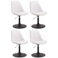 set de 4 sillas lounge maverick en polipiel simil cuero blanco 57x48x76 cm clp