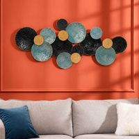 decoracion para pared de metal homcom 121x53 cm-multicolor