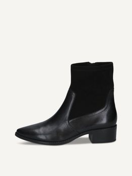 CAPRICE Bootie, black, made of Leather and synthetic with Block heel, Size 39