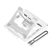 aisens soporte de sobremesa ajustable para portatil tablet con usb c docking 7 en 1 gris