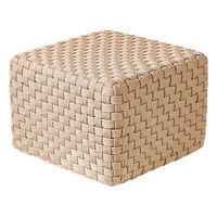 puf otomana tejido a mano material sintetico accesorios de jardin 50 x 50 cm beige claro nalli