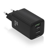 aisens asch-65w3p042-bk cargador gan 65w 2xusb-c pd30 qc40 1xusb-a qc30 negro