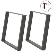 patas para mesa de comedor en forma de u 2 unidades antracita 100 x 72-73 cm acero vidaxl