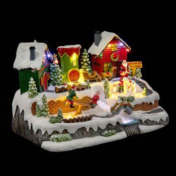 Aldea De Los Duendes Iluminada 13 Led L.31cm Musical