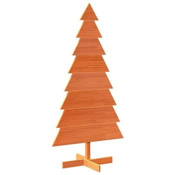 Árbol Navidad De Adorno Madera Maciza Pino Marrón Cera 150 Cm Vidaxl