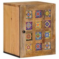 gabinete colgante de bano con puerta natural 38 x 33 x 48 cm vidaxl