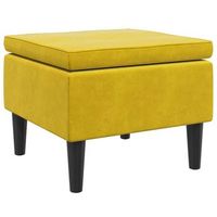 taburete con patas de madera terciopelo amarillo vidaxl