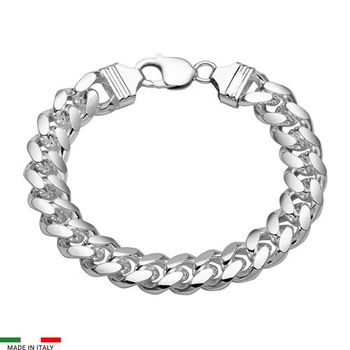 Pulsera barbada de plata 925 para hombre, 12mm, OVA