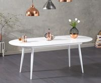 ex-display olivia extending white high gloss dining table