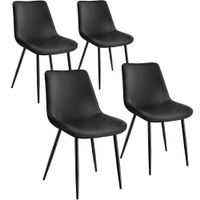 4 sillas de comedor acolchadas aterciopeladas 48 x 59 x 825 cm negro
