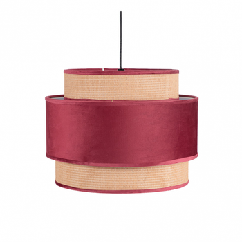 FABRILAMP Colgante de 1 luz con 3 Pantallas ADRIANO rojo vino