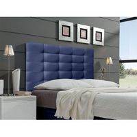 cabecero cama montana largo tapizado polipiel primera calidad largo azul 200x125 cm