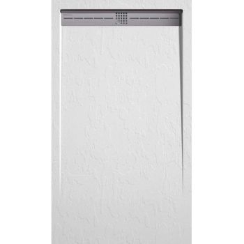Plato De Ducha Pizarra Arco Blanco 70x140 Cm Rejilla Inox