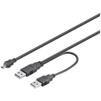 goobay cable mini usb a 2xusb 20 50cm negro