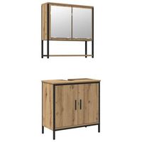 juego de muebles de bano 2 uds marron 60 x 30 x 60 cm vidaxl