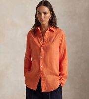 polo ralph lauren para mujer 211970730500 camisa de lino classic fit naranja xs casual manga larga
