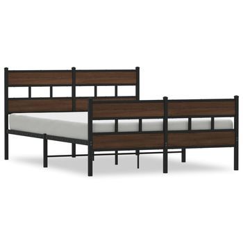 Estructura De Cama Con Cabecero Y Pie Sin Colchón 140x190 Cm Vidaxl